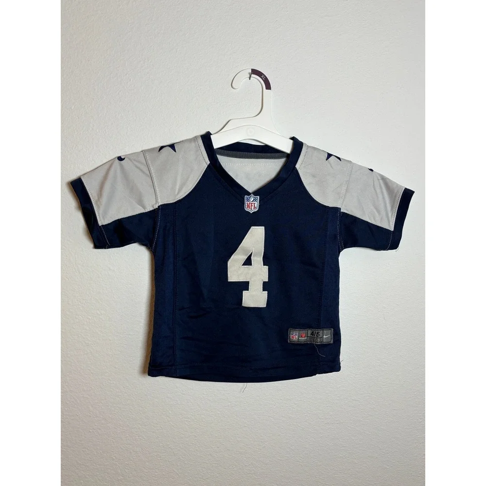 Nike Dallas Cowboys Dak Prescott Jersey Toddler Size 4/5 Navy Blue Silver NFL